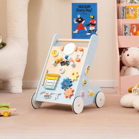 8-in-1 Wooden Baby Walker, Push and Pull Learning Activity Center