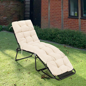 186 x 56cm Patio Lounge Chair Cushion Non-Slip High Back Chair Cushion for Lawn
