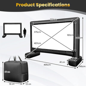 14/15/16Ft Inflatable Movie Projector Screen, Inflatable Movie Screen Outdoor with Air Blower