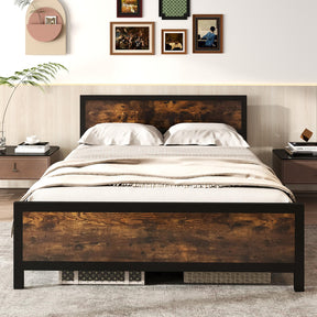Giantex Queen Size Metal Bed Frame with Headboard & Footboard