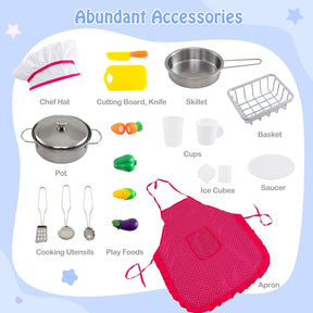 HONEY JOY Kids Kitchen Playset with Lights and Sounds