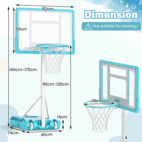 Pool Basketball Hoop with 82cm Shatterproof Backboard