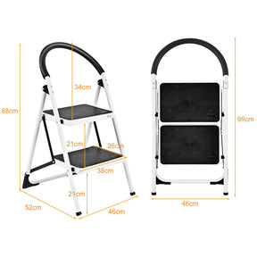 Folding Step Stool Stepladders W/Widen Pedal (2-Step)