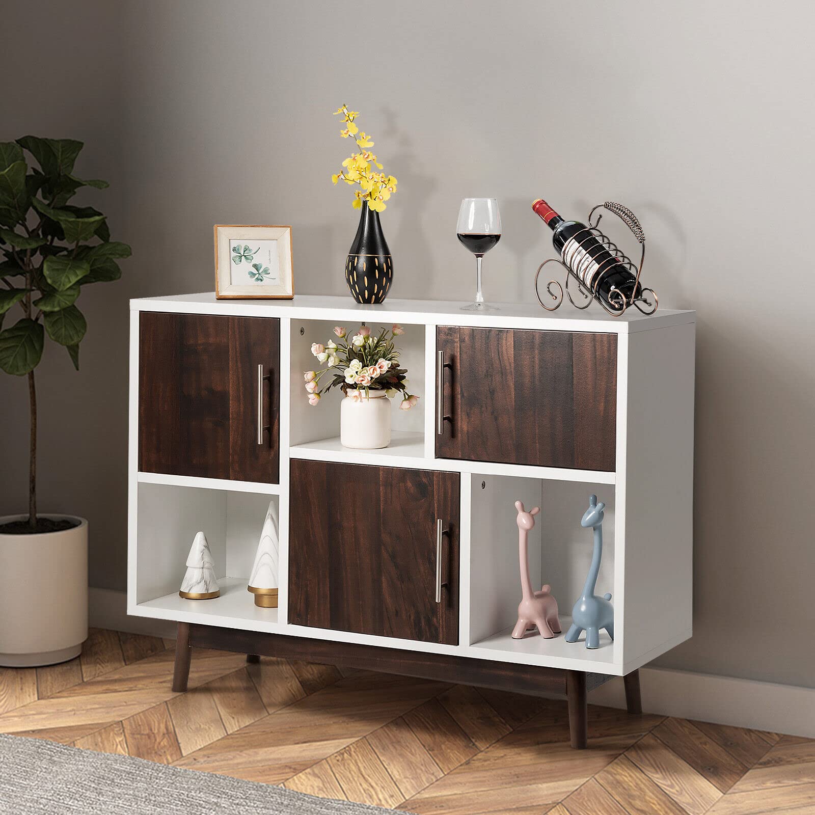 Giantex Buffet Cabinet, Modern Sideboard with 3 Doors, TV Console Center, Buffet Table Cupboard