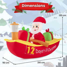 2.1M Long Christmas Inflatables with Navigation Light for Yard