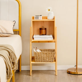 Giantex Bamboo Bookshelf, Modern Bookcase w/Legs