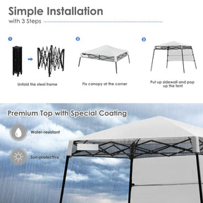 2.1m x 2.1m Slant Leg Pop-up Canopy, Outdoor Tent for Sun Protection