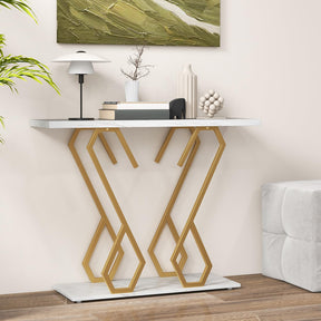 Faux Marble Console Table Foyer Table Entryway Hallway Table Side Table