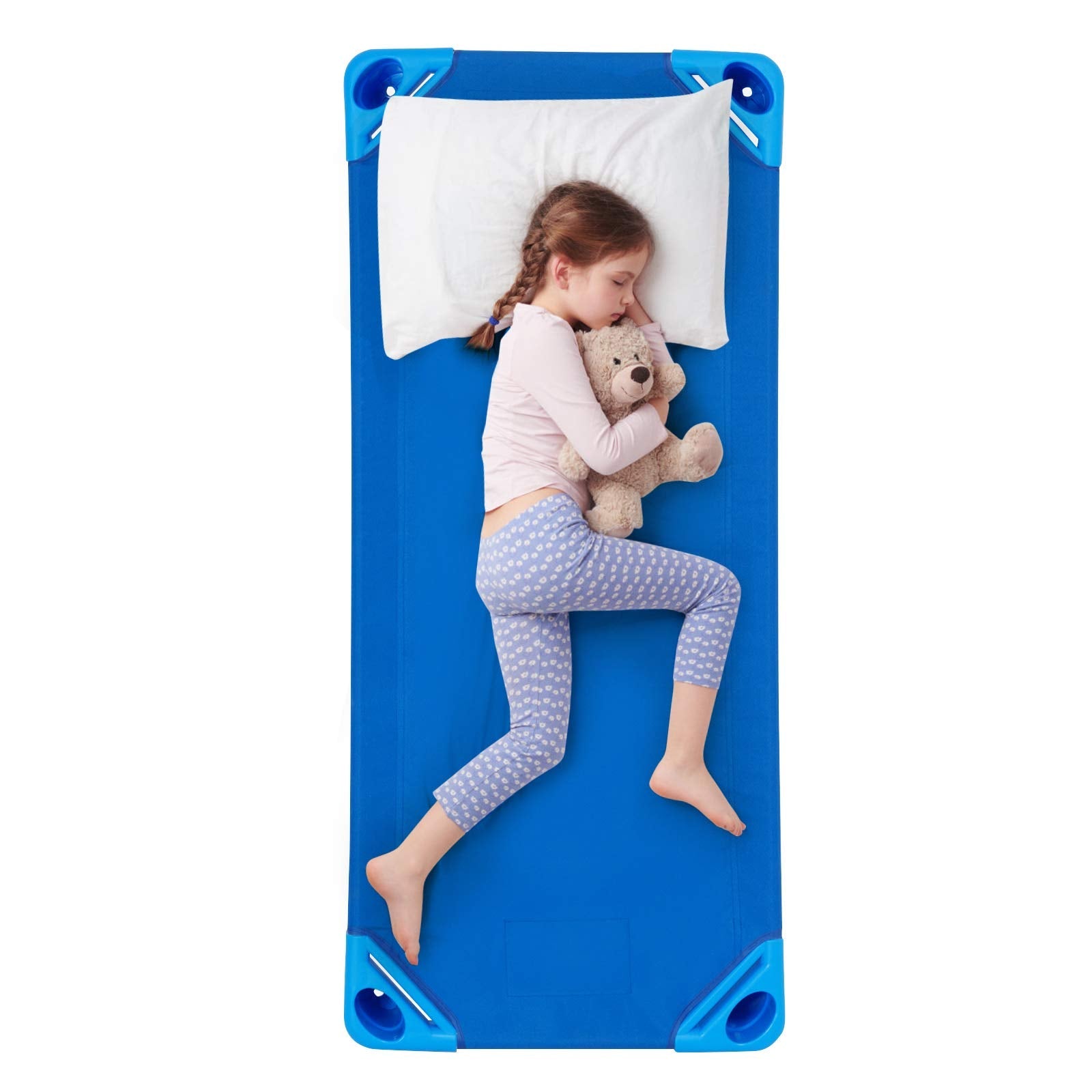 6 PCS Kids Stackable Daycare Cot, Pack of 6, 130cm x 57cm Portable Toddler Nap Mat w/Easy Lift Corners