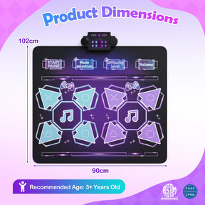 Kids Dance Mat, Electronic Playmat w/4 Modes & 3 LED Speeds 