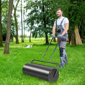 48L/63L Lawn Roller Heavy-Duty Steel Push/Pull Sod Roller Lawn Rolling Machine