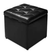 40CM Cube Ottoman, Pouffe Storage Box Lounge Seat Footstools w/Hinge Top & Bottom Feet