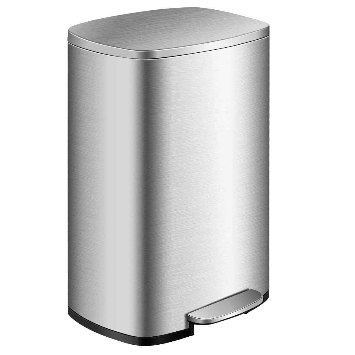Giantex 50L Pedal Rubbish Bin Stainless Steel Trash Waste Garbage Can Kitchen