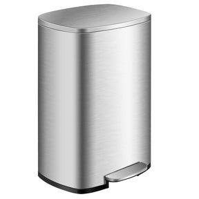 Giantex 50L Pedal Rubbish Bin Stainless Steel Trash Waste Garbage Can Kitchen