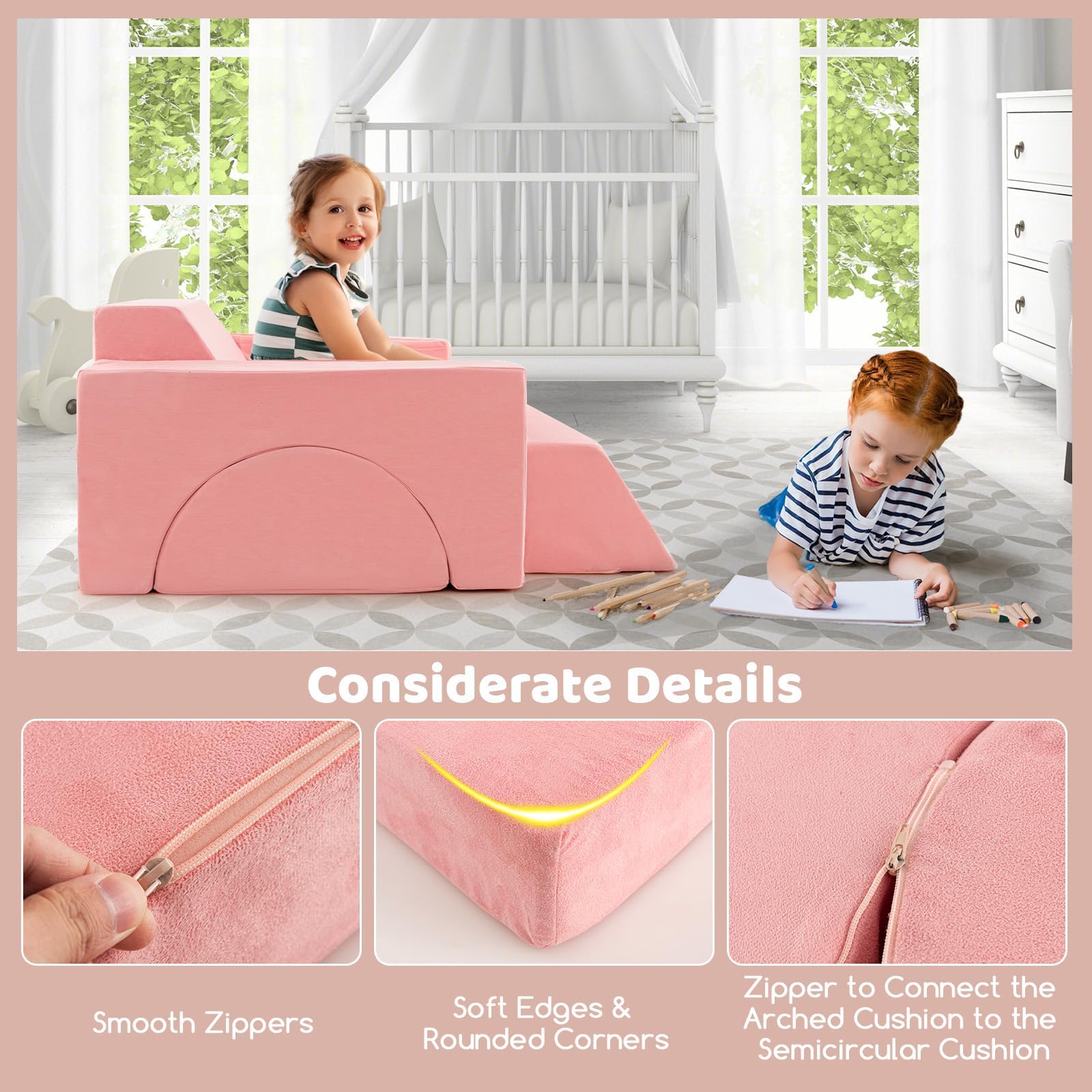 HONEY JOY 8 PCS Kids Play Sofa