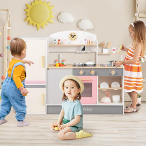 Kids Little Chef Play Kitchen Set, Role Play Pretend Kitchen w/Range Hood