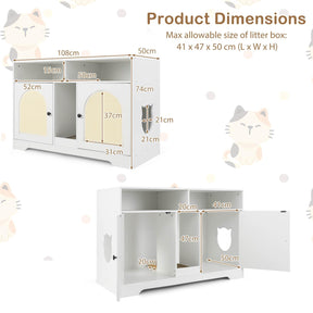 108 cm Hidden Cat Washroom Furniture w/Storage