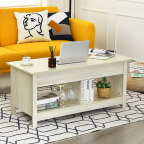Giantex Lift Up Top Coffee Table, Wood Living Room Table w/ Hidden Storage Shelf & Open Compartment