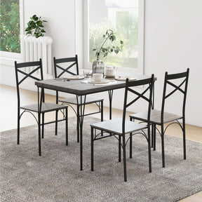 Giantex 5-Piece Dining Table Set, Modern Rectangular Dining Table & 4 Dining Chairs Set