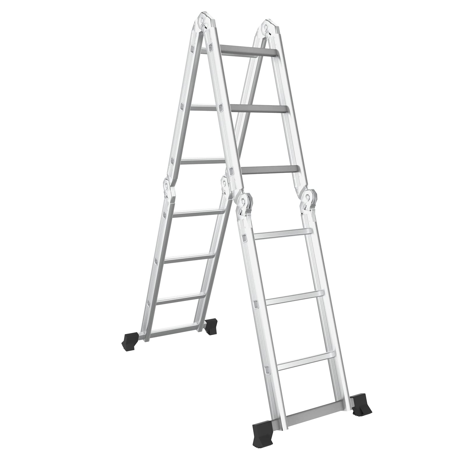 Giantex 7-in-1 12 Ft Folding Ladder, Multi Position Aluminium Extension Ladder