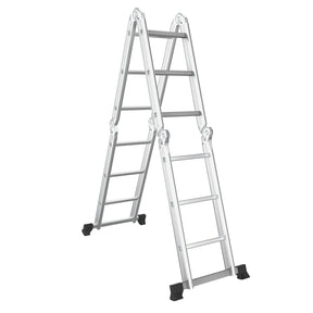 Giantex 7-in-1 12 Ft Folding Ladder, Multi Position Aluminium Extension Ladder