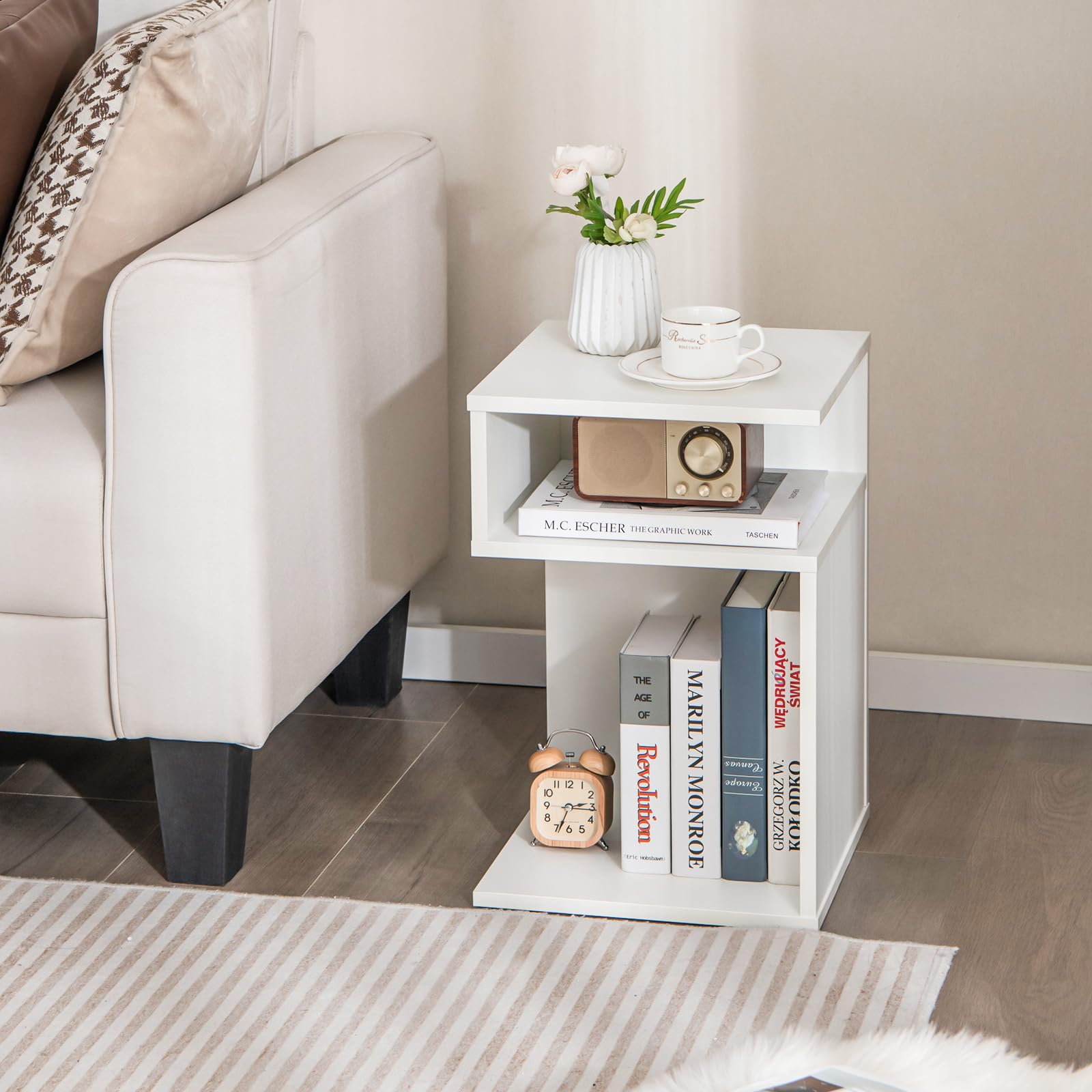 Giantex S-Shaped Side Table for Small Space