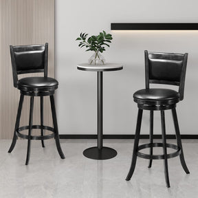 Giantex Bar Stools Set of 2, Accent Wooden Swivel Barstool Backed Dining Chair