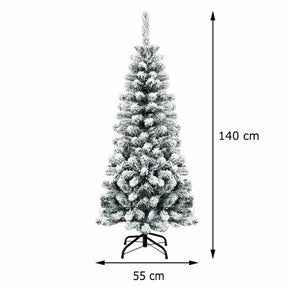 1.4/1.8/2.27M Snow Flocked Prelit Christmas Tree with LED Lights