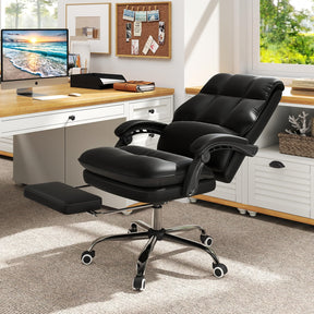 Ergonomic Office Chair PU Leather Computer Chair with Adjustable Swivel Seat