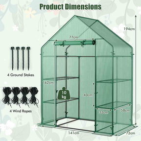 194cm Garden Greenhouse 3-Tier Waterproof Anti-UV Tarpaulin for Flower