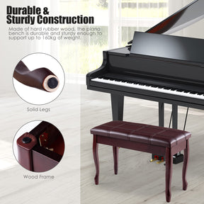 Giantex Piano Bench Stool w/Padded Cushion & Music Storage, Perfect for Home Use