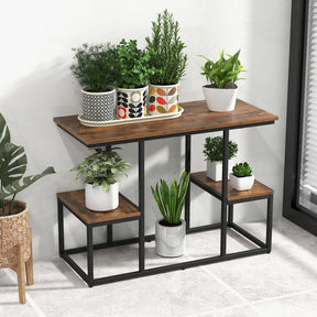 Giantex Rustic TV Console Table for 50 Inches TVs, Industrial Sofa Table with Open Storage Shelves