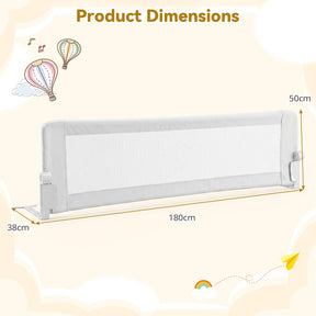 Foldable Baby Rail Guard, 180 cm Long Swing Down Bed Rail for Toddlers