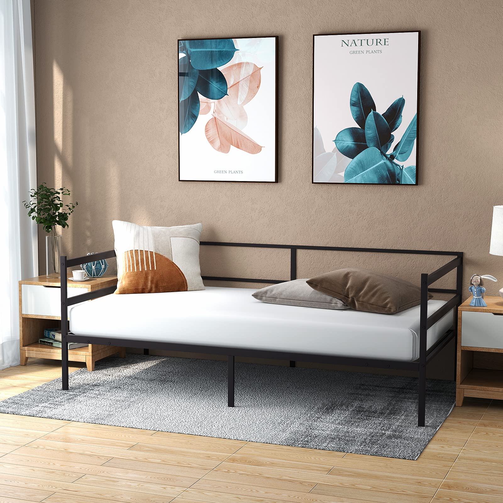 Giantex Metal Daybed Frame Twin Size, Modern Sofa Bed