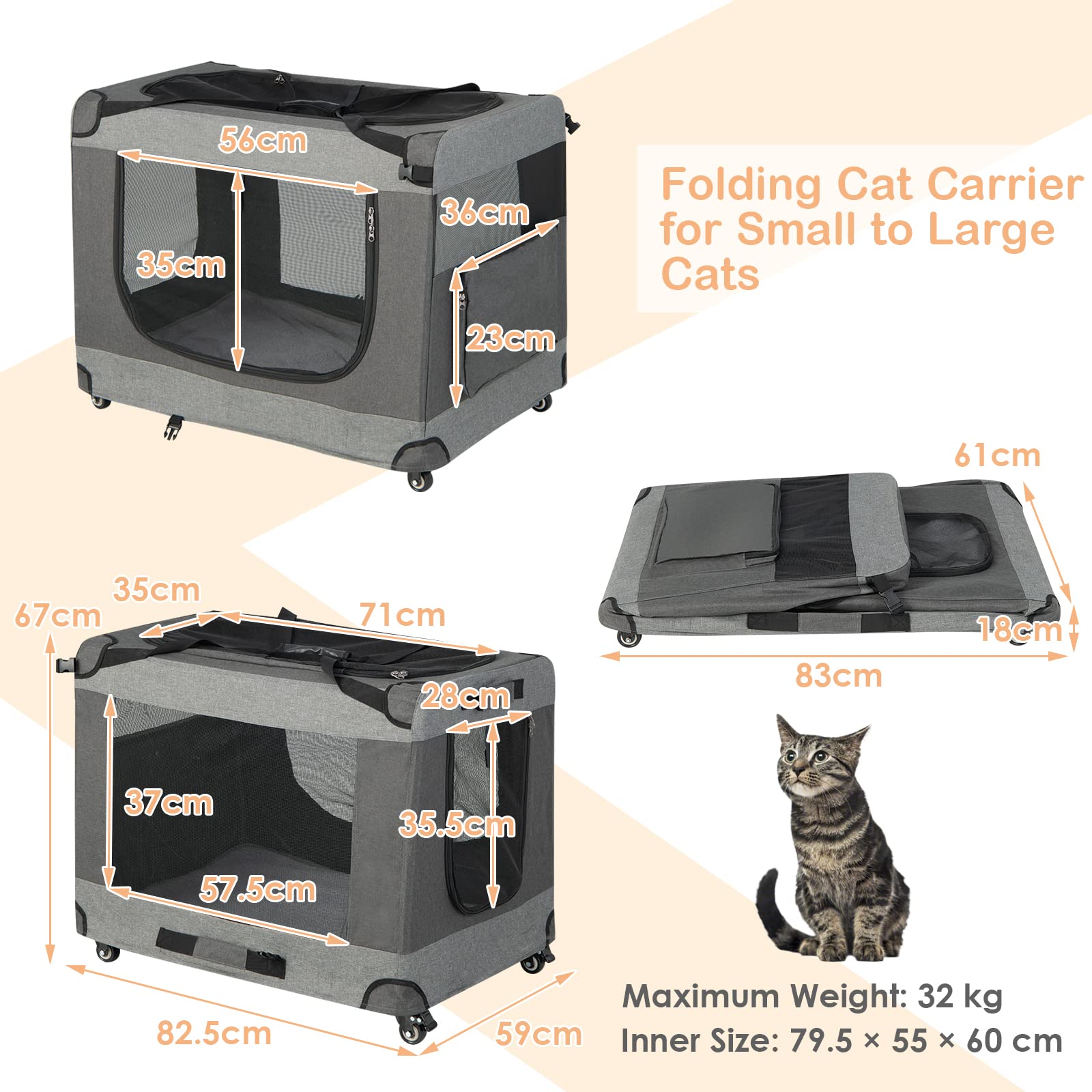 Portable Bag for All Size Cats & Medium Dogs