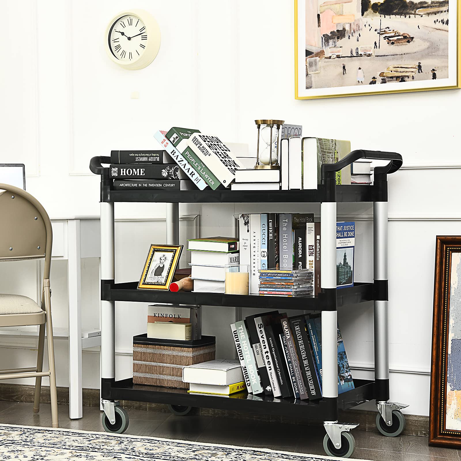 Giantex 3-Tier Rolling Utility Cart, Heavy Duty Food Service Cart
