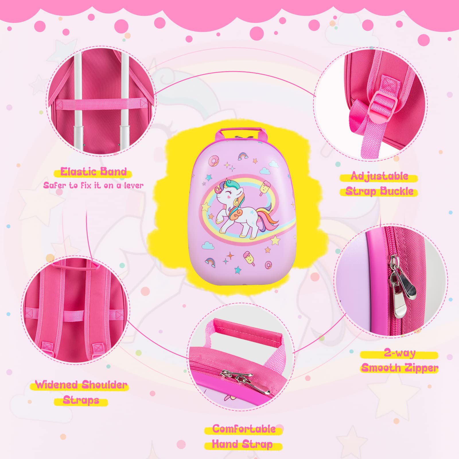 BABY JOY 2 PCS Kids Luggage Set, 13" & 16" Kids Carry On Suitcase Set