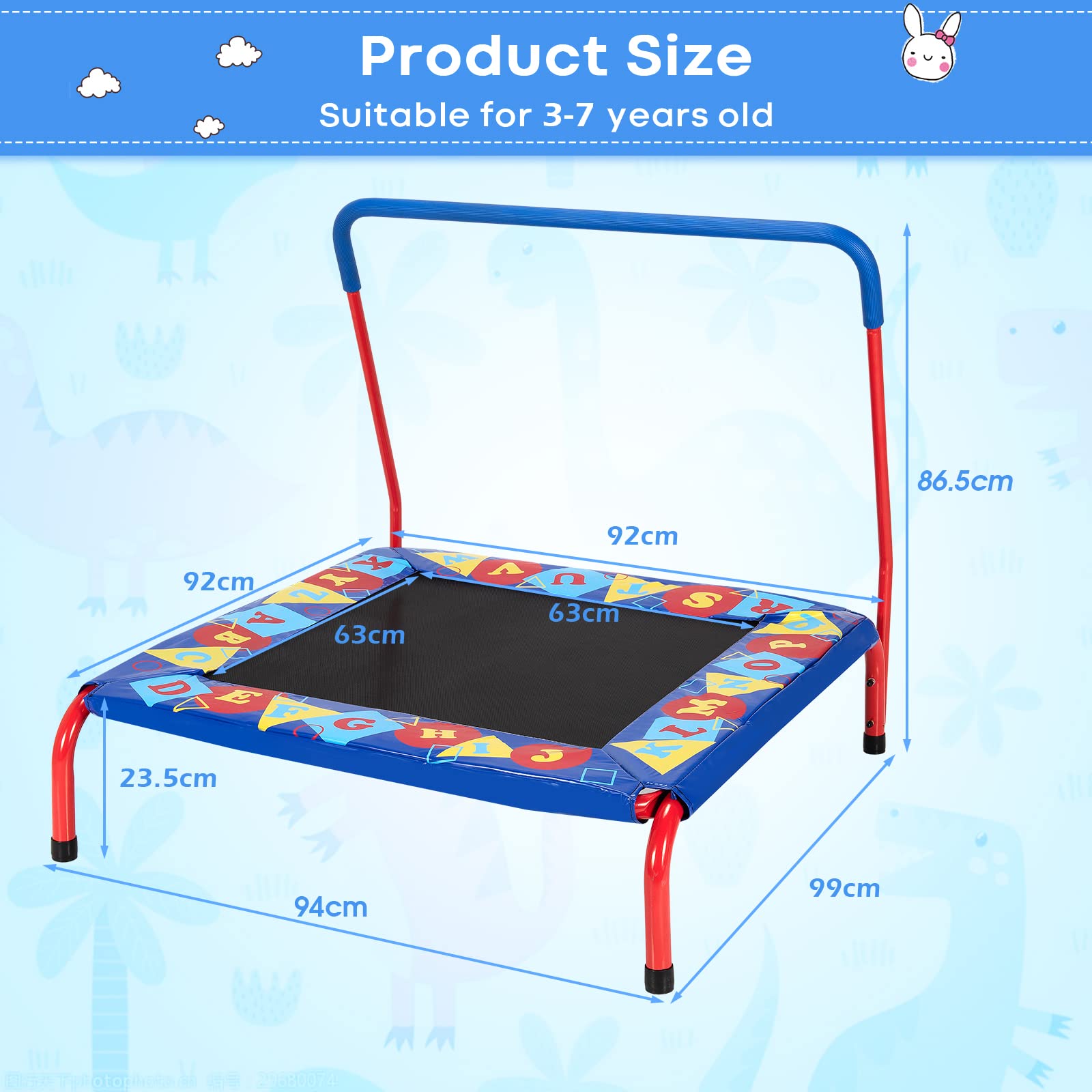 Baby JOY 36” Square Toddler Trampoline