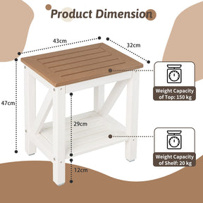 Waterproof Bathroom Shower Stool w/Bottom Storage Shelf & Non-Slip Foot Pads for Bath Spa & Shaving Legs