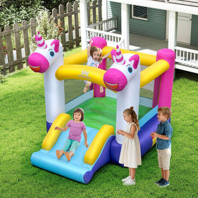 Inflatable Bounce House, 2-in-1 Kids Bouncer with Slide & Jumping Area