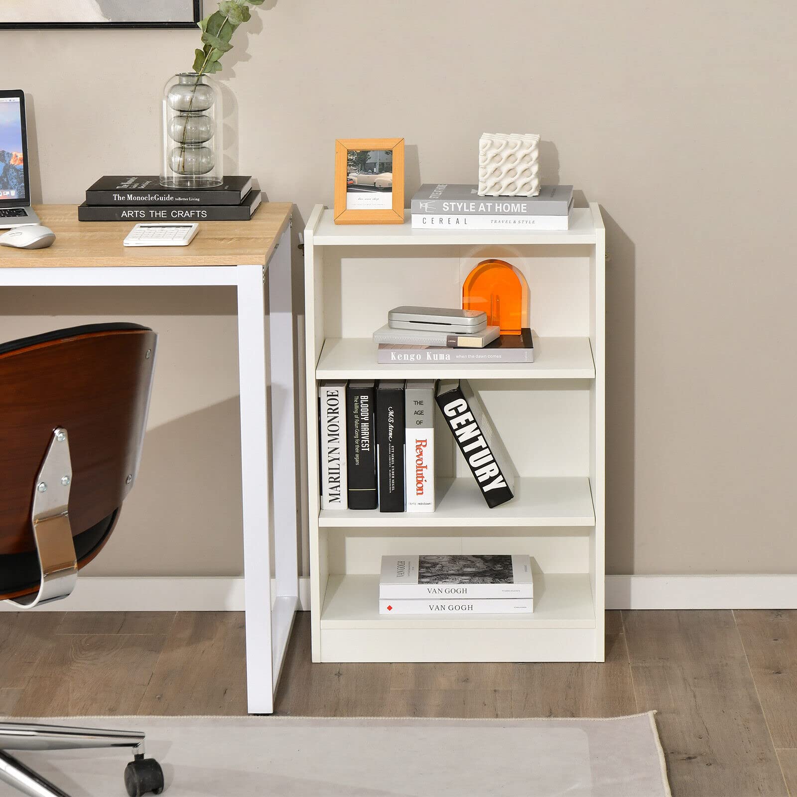 Giantex 3-Tier Bookcase, Floor Standing Open Bookshelf, Modern Display Cabinet with Adjustable Shelves