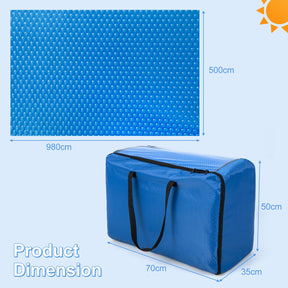 9.8 x 5 m Swimming Pool Cover, Heat Solar Outdoor Bubble Blanket