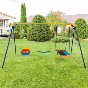 300 KG Indoor & Outdoor Swing Set, Heavy Duty Carbon Steel Swing Frame w/ 1 Belt Swing