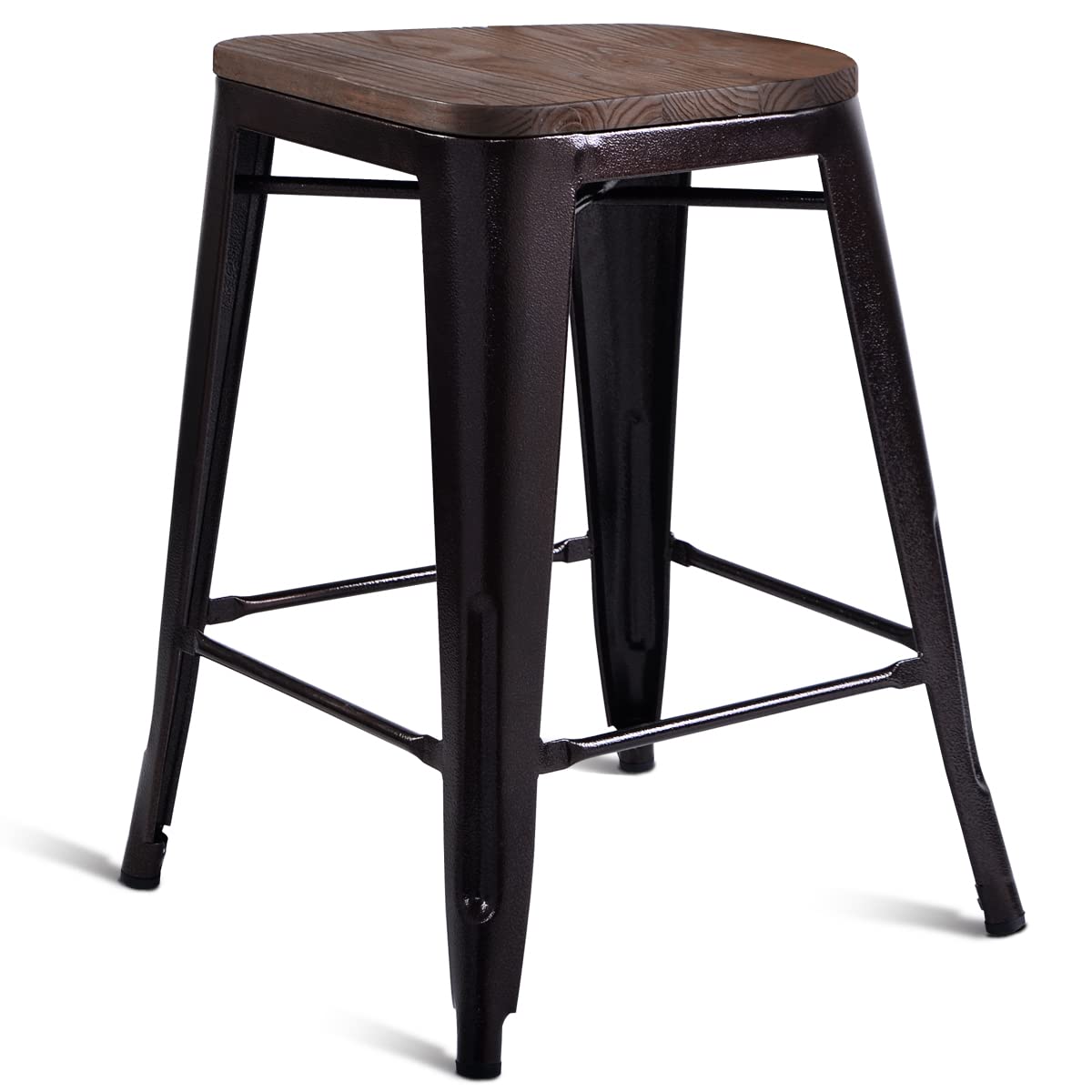 Giantex Metal Bar Stool Set of 2, Industrial Metal Chairs Set