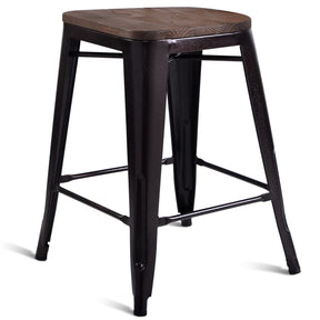 Giantex Metal Bar Stool Set of 2, Industrial Metal Chairs Set