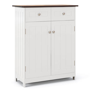 Giantex Bathroom Floor Cabinet, Freestanding Storage Organizer with 2 Drawers