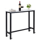Industrial Counter Height Bar Table with Metal Frame and Faux Marble Top