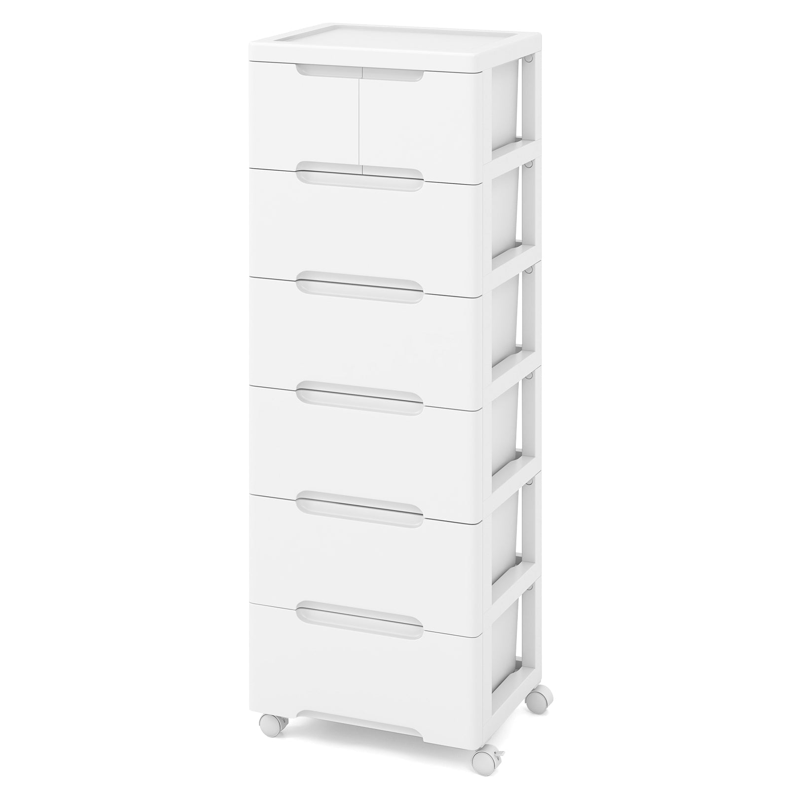Giantex Rolling Storage Cabinet Vertical Storage Unit with Drawers Plastic Crafts