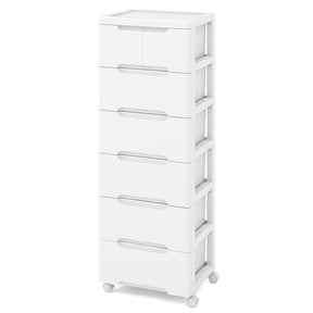 Giantex Rolling Storage Cabinet Vertical Storage Unit with Drawers Plastic Crafts