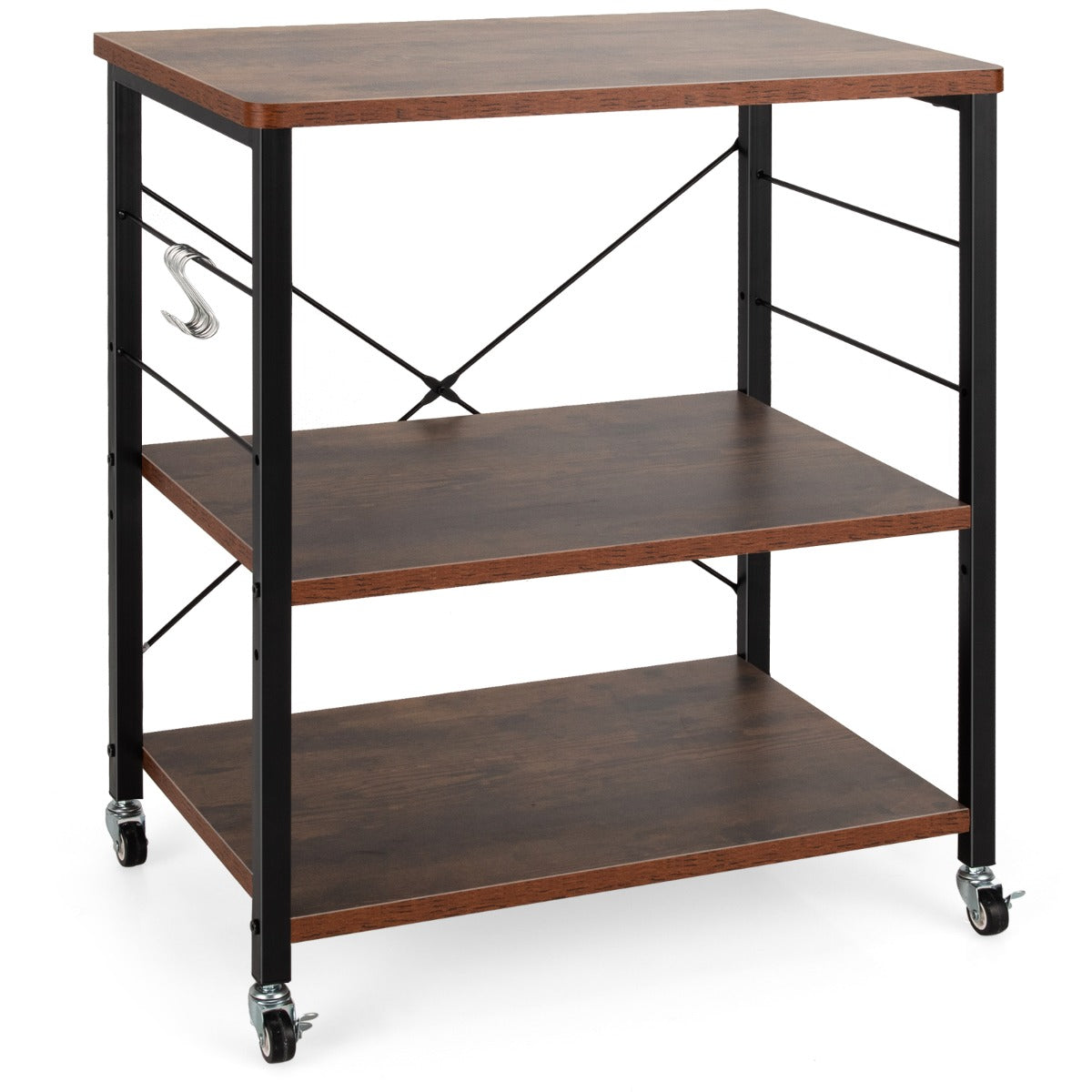 3-Layer Kitchen Rolling Cart with 4 Universal Wheels for Kitchen, Living Room, Entryway